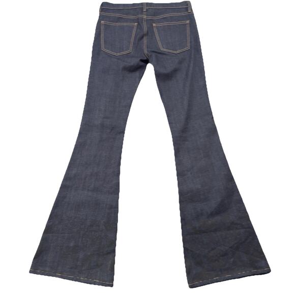 Current Elliott High Rise Flare Jeans Dark Wash Floral Overlay Womens 32x36 Y2K - Picture 2 of 11